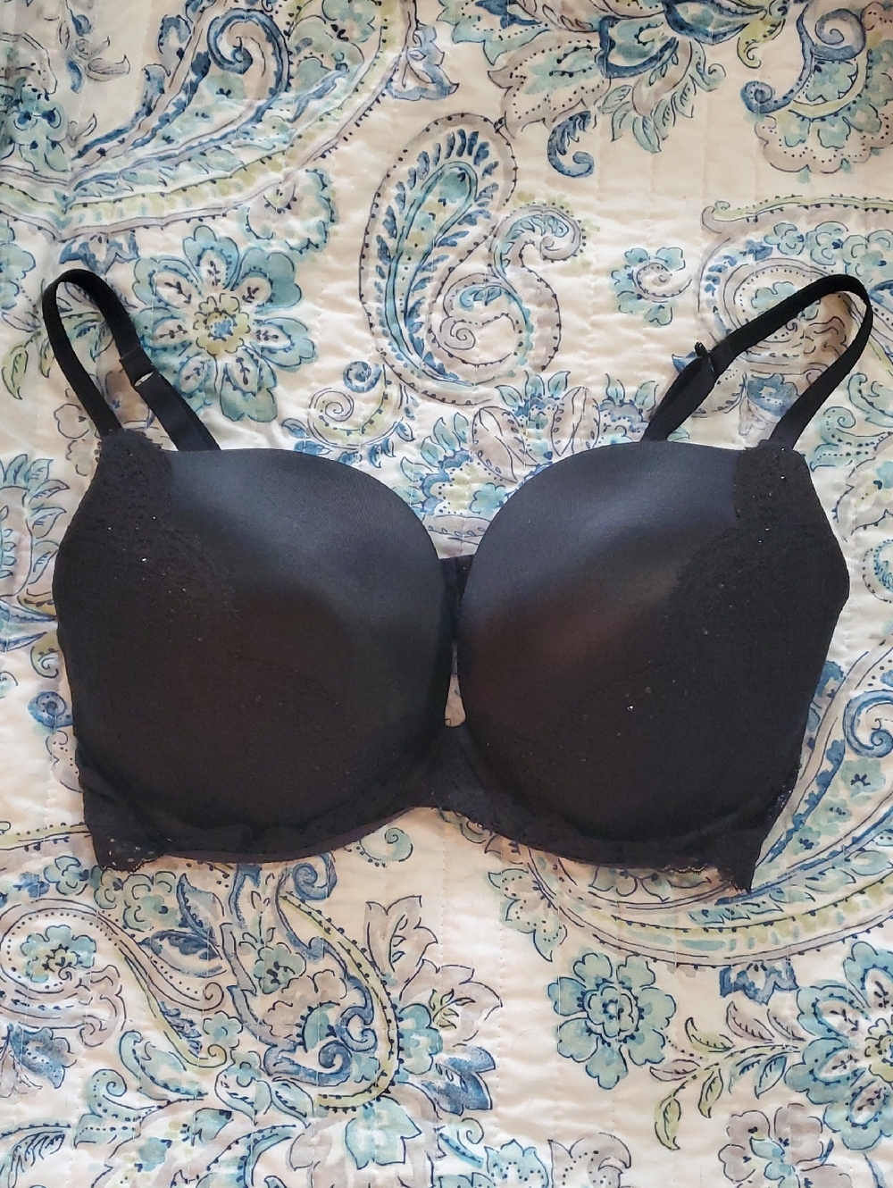 La SENZA Black Padded Lace Accent Bra